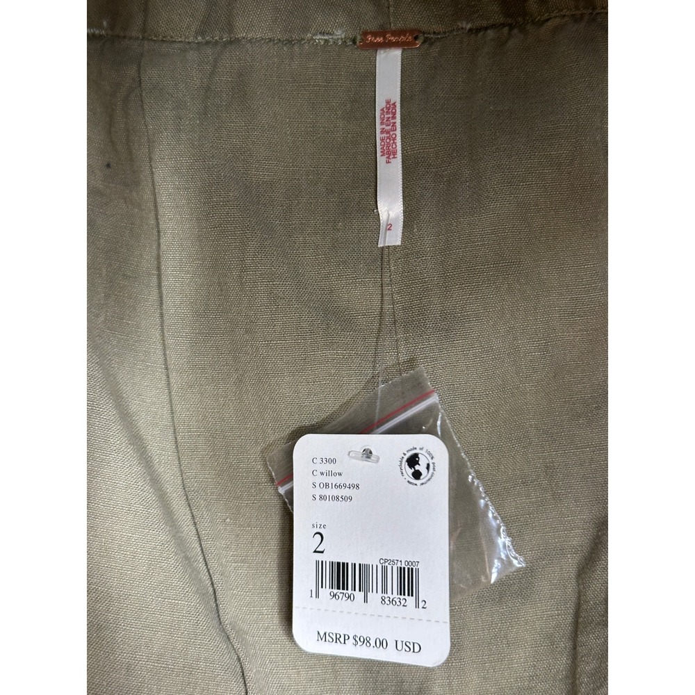 NEW Free People Nevada Utility Mini Skirt 2 Green Cargo Asymmetrical Zip Pocket - Picture 9 of 14